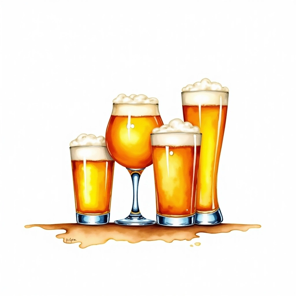 Beer cocktail category — watercolor illustration