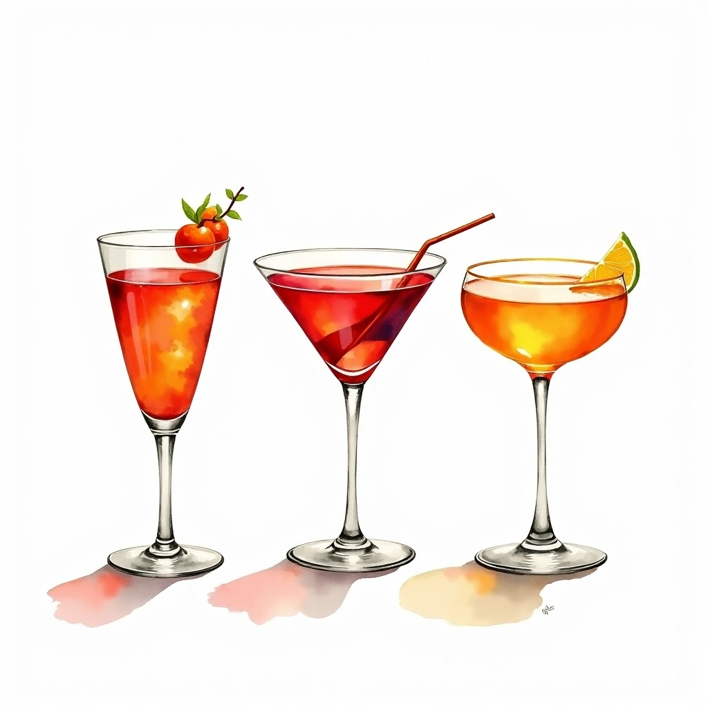 Cocktail cocktail category — watercolor illustration