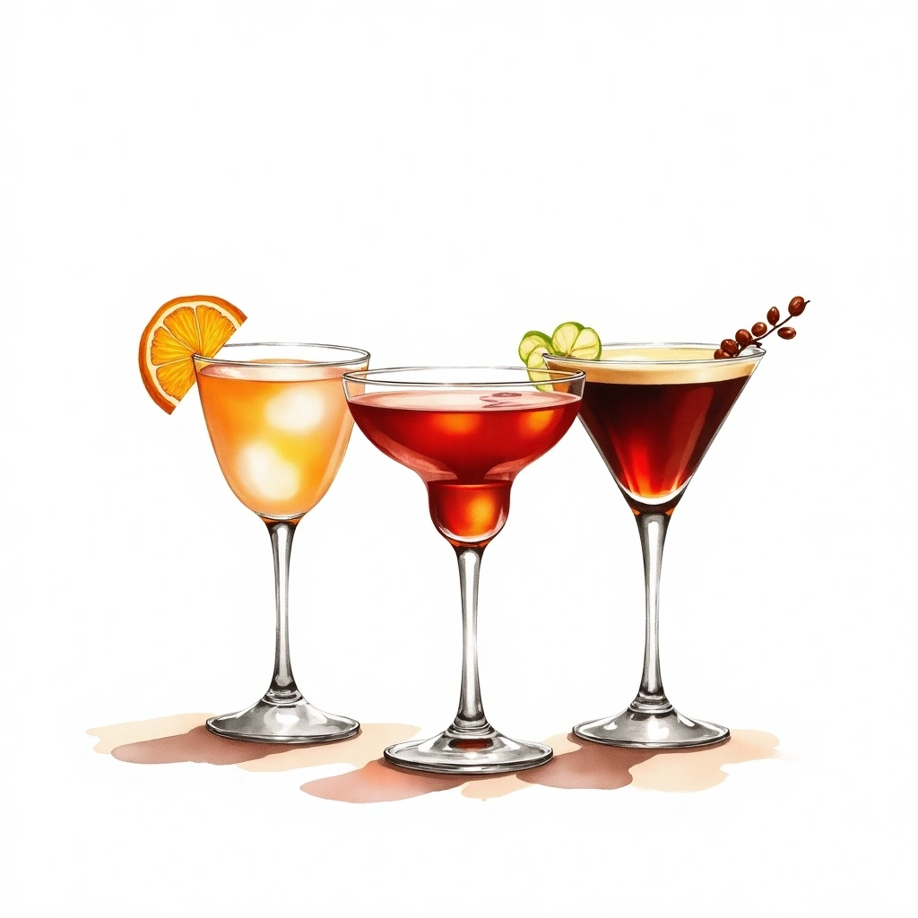 Cocoa cocktail category — watercolor illustration