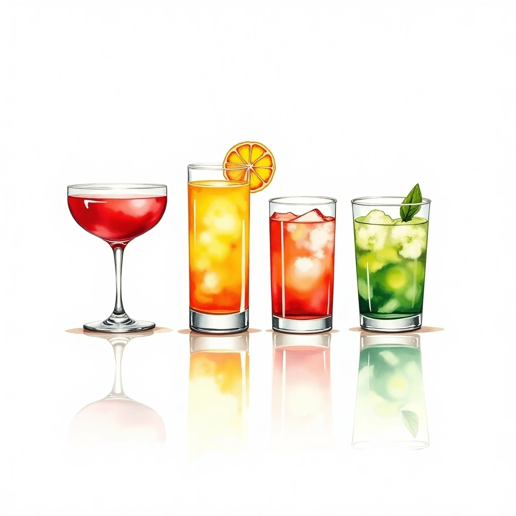 Ordinary Drink cocktail category — watercolor illustration