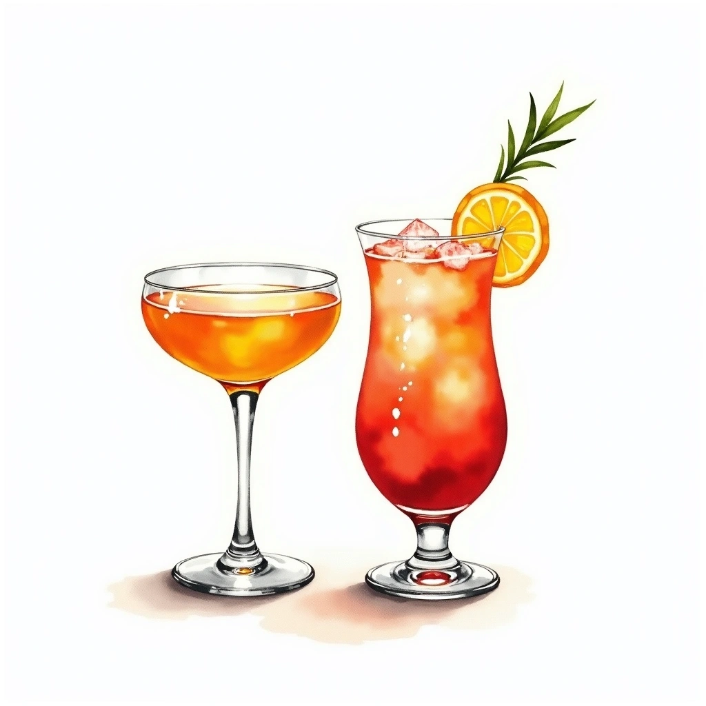 Other / Unknown cocktail category — watercolor illustration