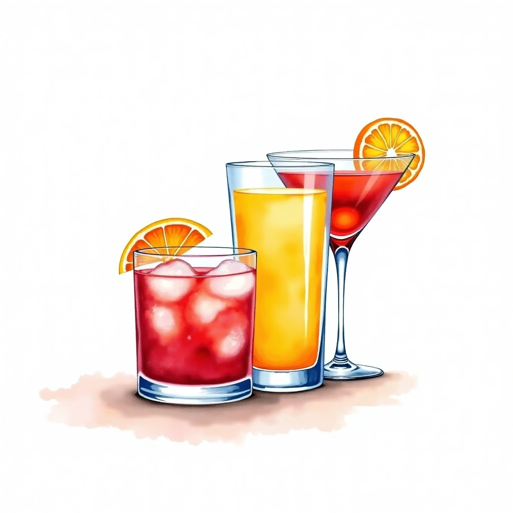 Punch / Party Drink cocktail category — watercolor illustration