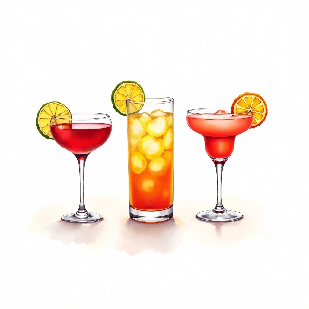 Shake cocktail category — watercolor illustration
