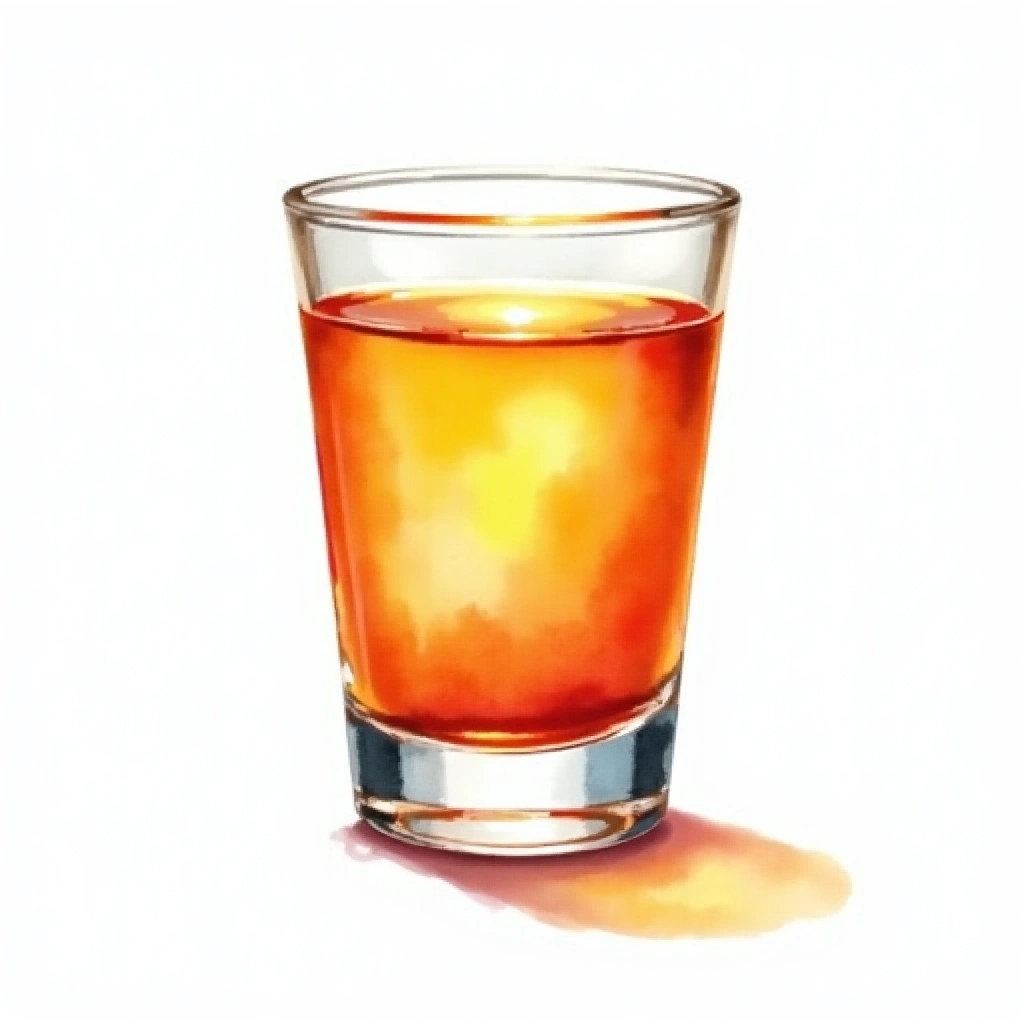 ACID cocktail in a shot glass — made with 151 proof rum and Wild Turkey
