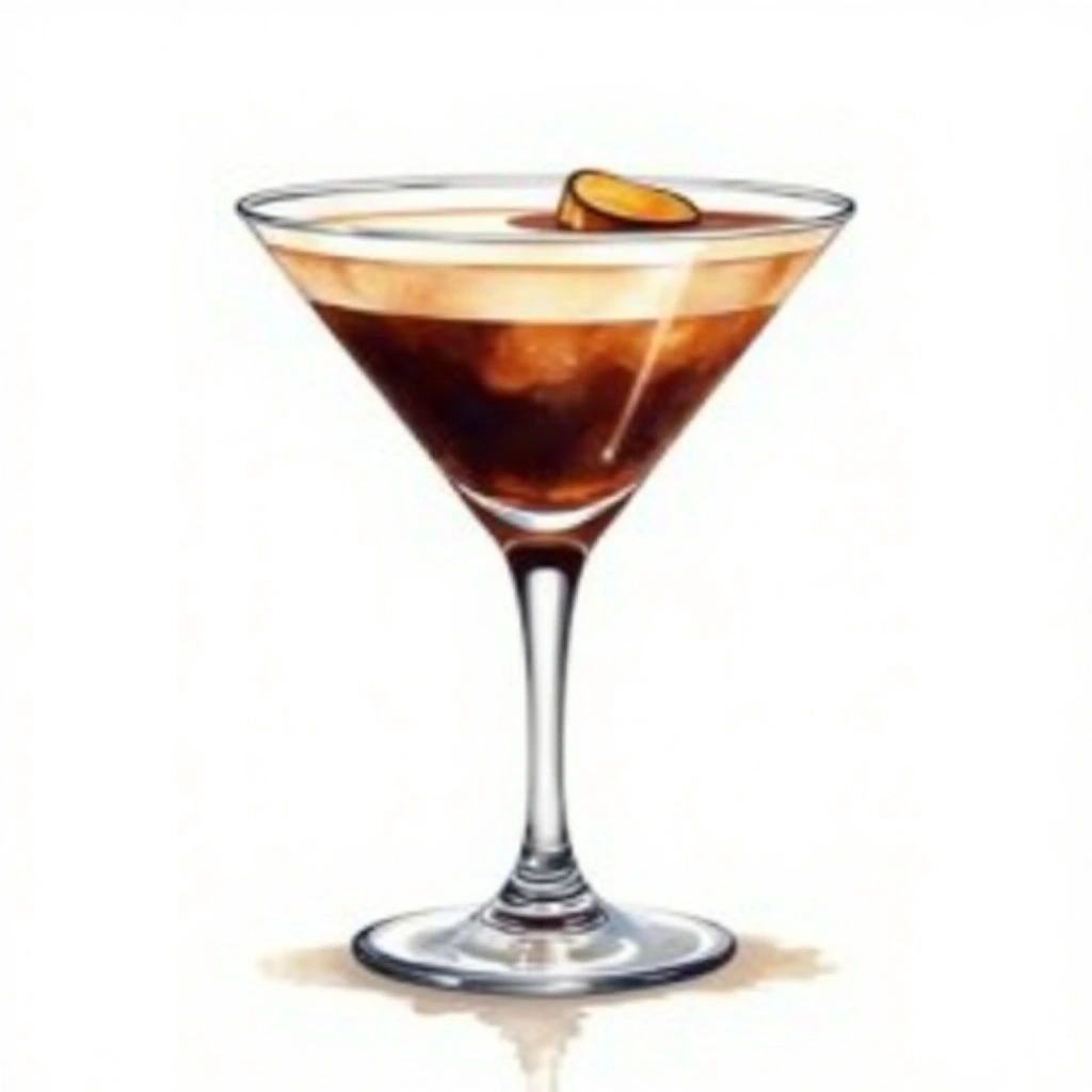 Alexander cocktail in a cocktail glass — made with Gin, Creme De Cacao, and Light cream