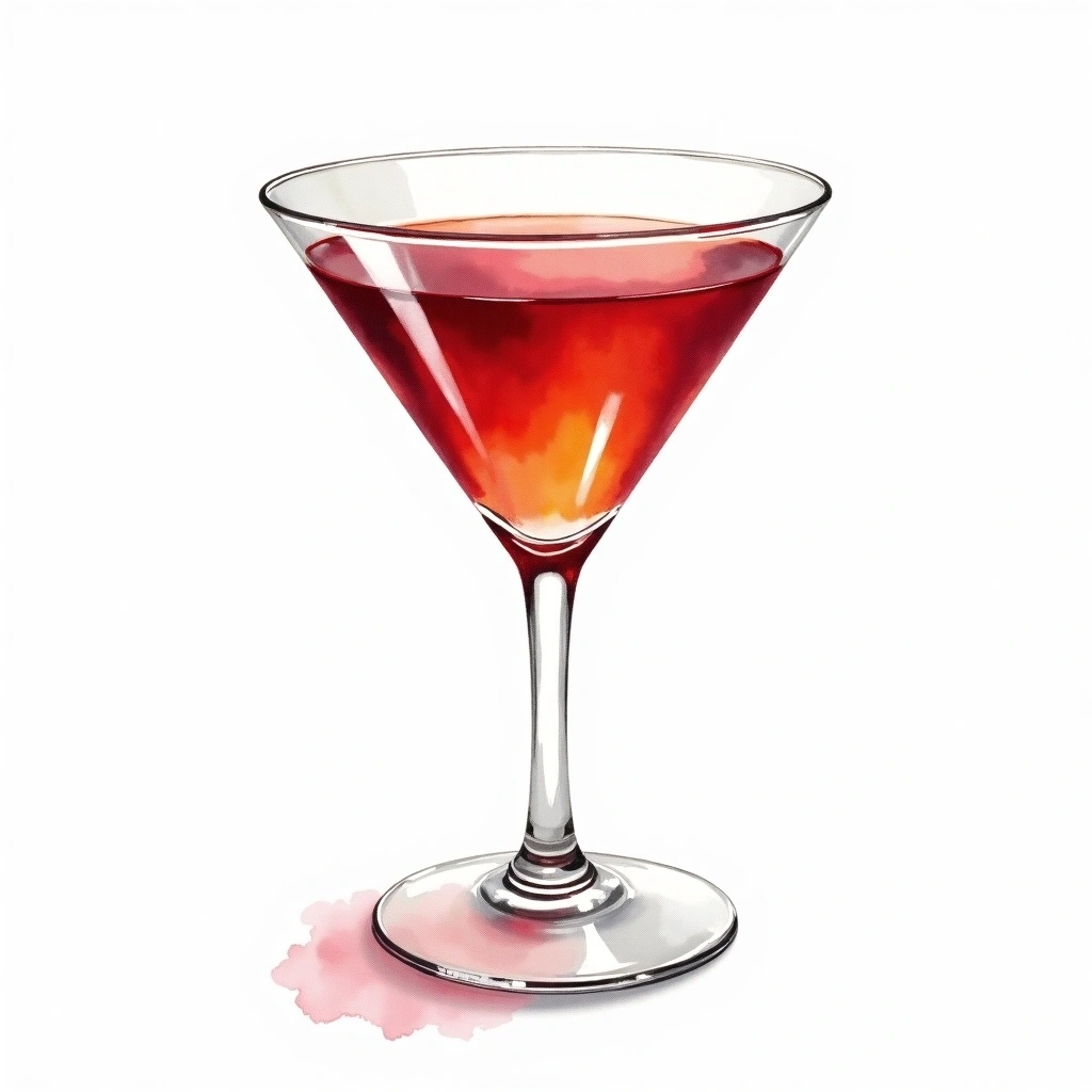 Artillery cocktail in a cocktail glass — made with Sweet Vermouth, Gin, and Bitters