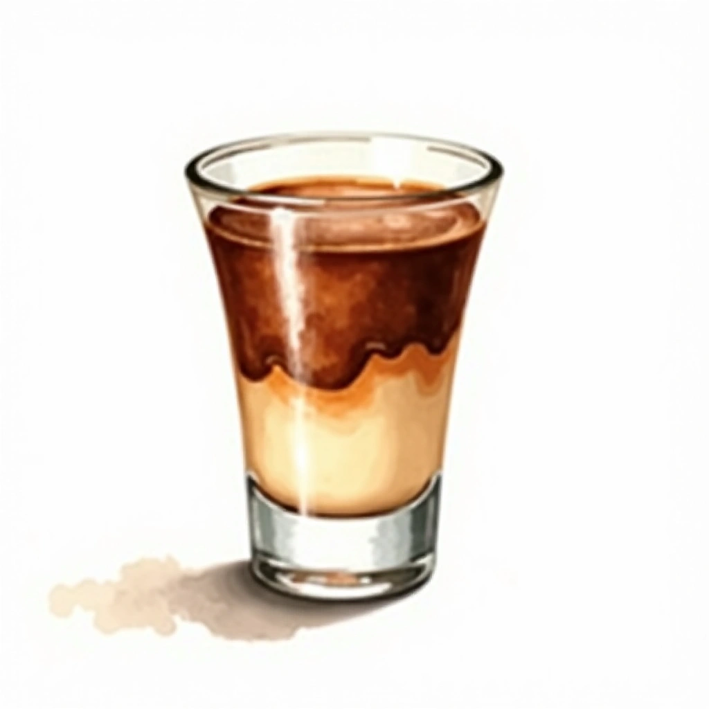 B-52 cocktail in a shot glass — made with Baileys Irish Cream, Grand Marnier, and Kahlua