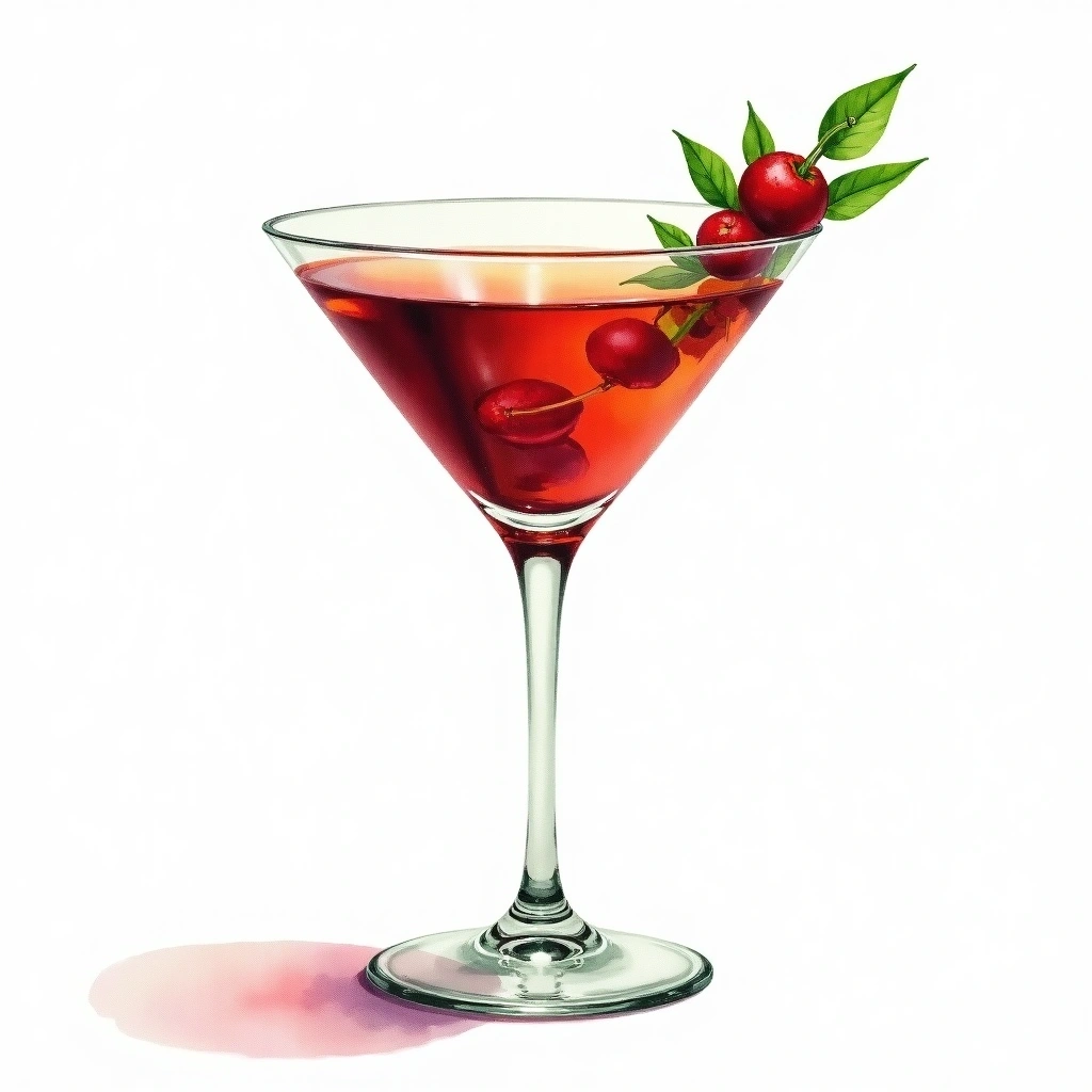 Bijou cocktail in a cocktail glass — made with Orange bitters, Green Chartreuse, and Gin