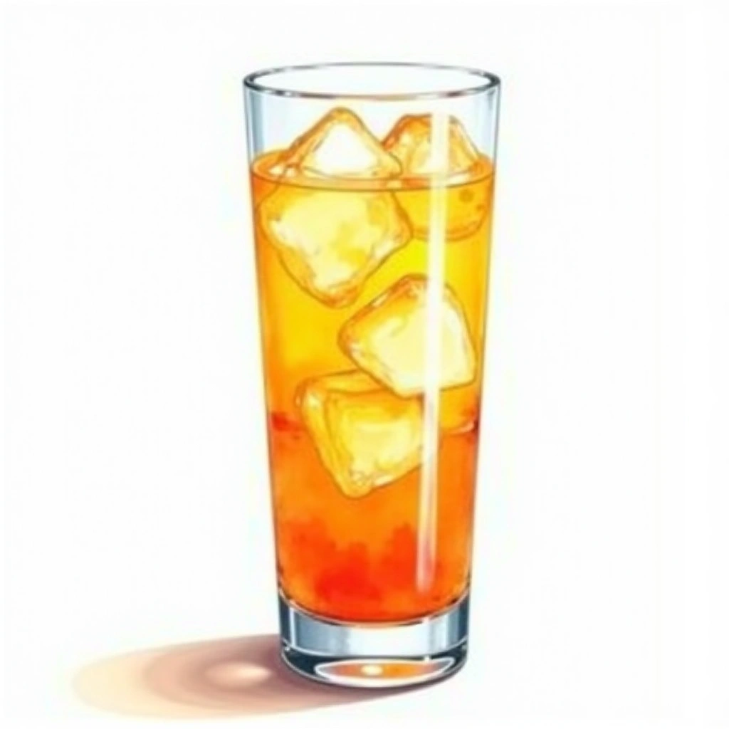 Bora Bora cocktail in a highball glass — made with Pineapple juice, Passion fruit juice, and Lemon Juice