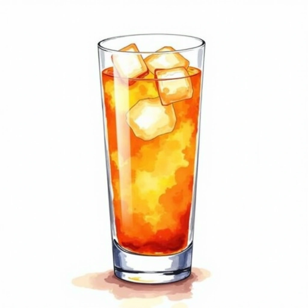 Broadside cocktail in a highball glass — made with 151 proof rum, Scotch, and Bitters