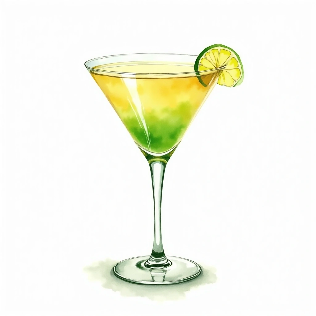 Casa Blanca cocktail in a cocktail glass — made with Light rum, Triple sec, and Lime juice