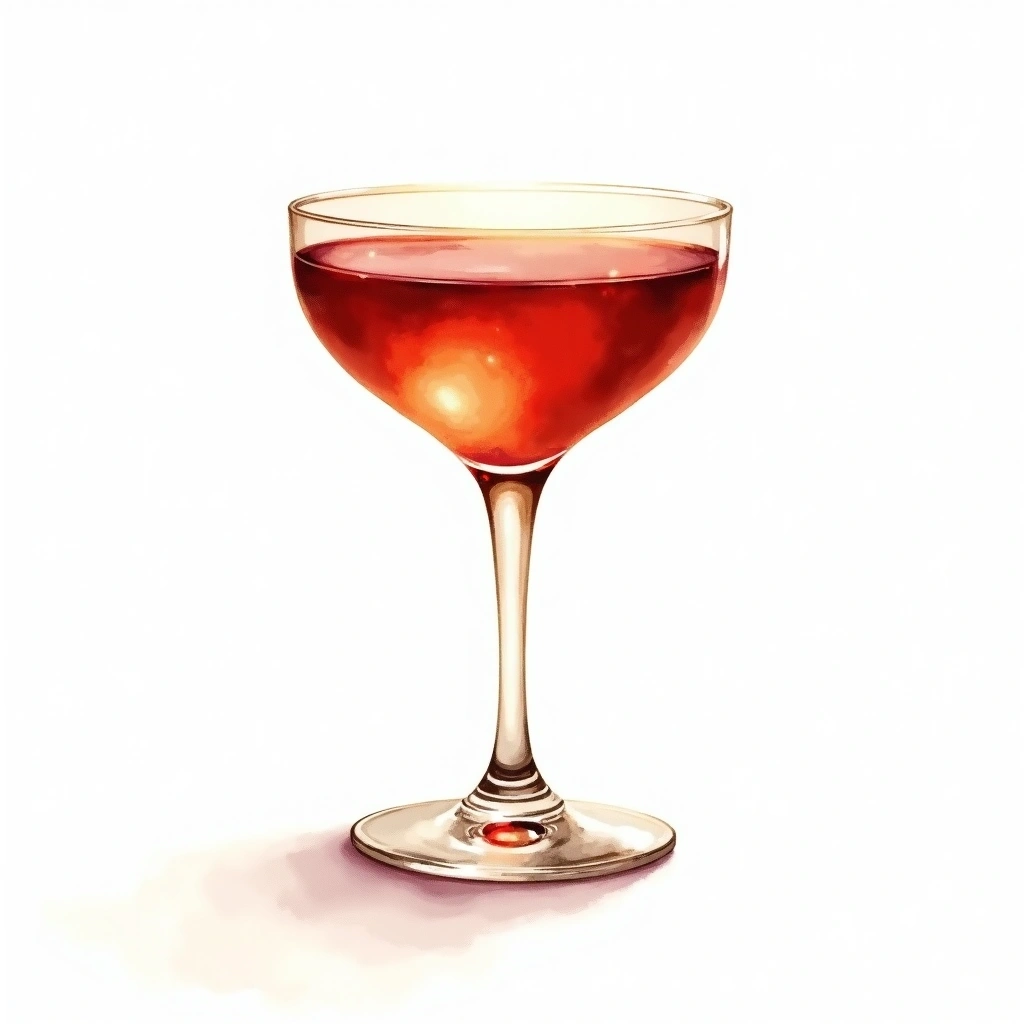 Cherry Rum cocktail in a cocktail glass — made with Light rum, Cherry Brandy, and Light cream