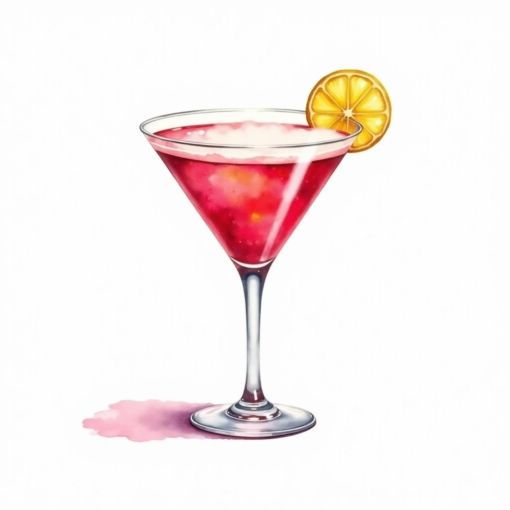 Clover Club cocktail in a cocktail glass — made with Gin, Grenadine, and Lemon