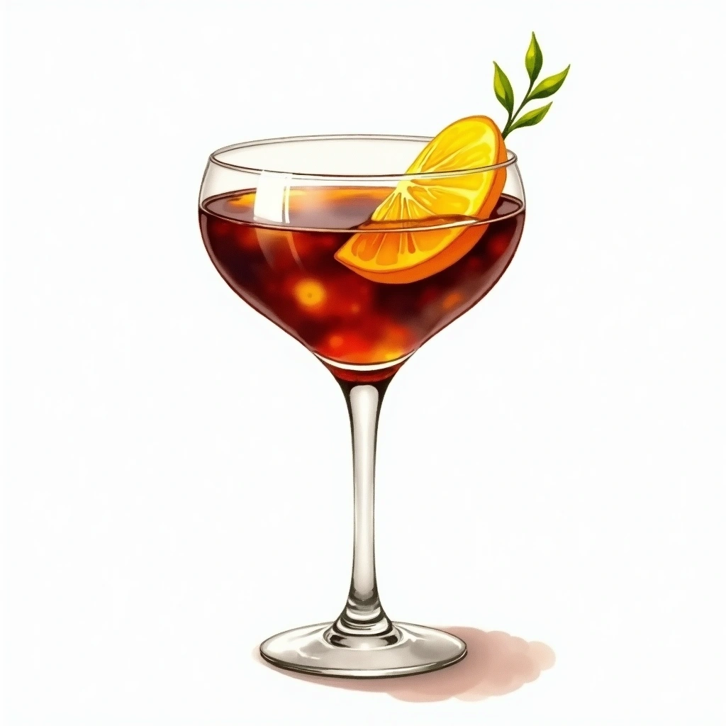 Coke and Drops cocktail in a cocktail glass — made with Coca-Cola and Lemon Juice