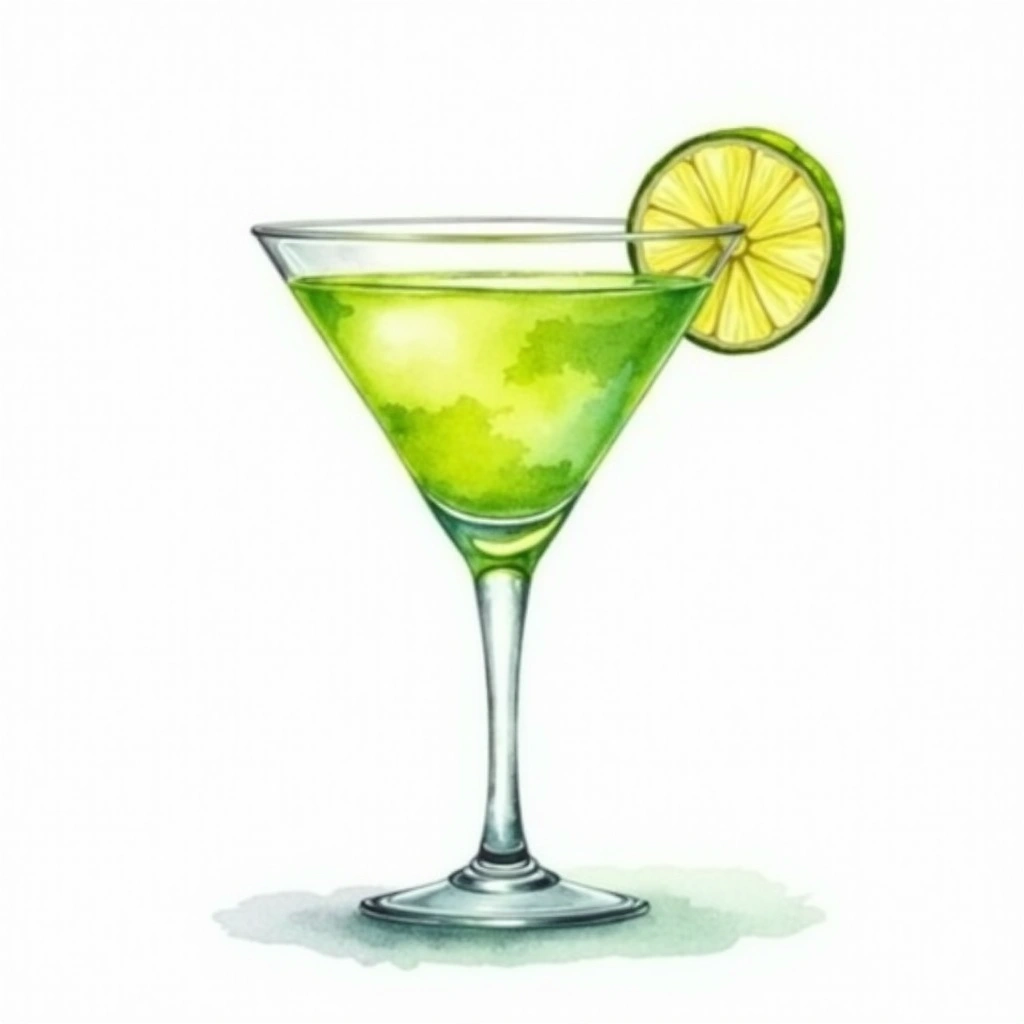 Daiquiri cocktail in a cocktail glass — made with Light rum, Lime, and Powdered sugar