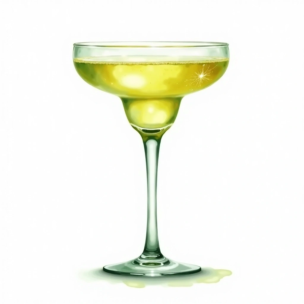 Death in the Afternoon cocktail in a margarita glass — made with Absinthe and Champagne