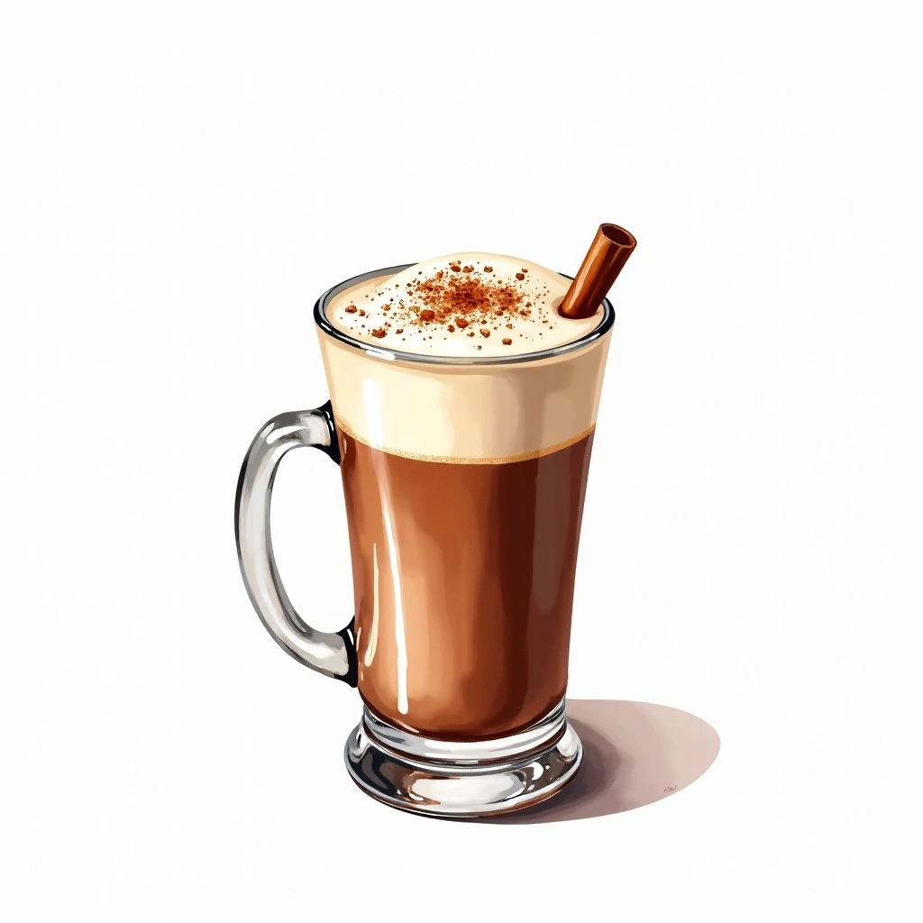 Drinking Chocolate cocktail in a coffee mug — made with Heavy cream, Milk, and Cinnamon