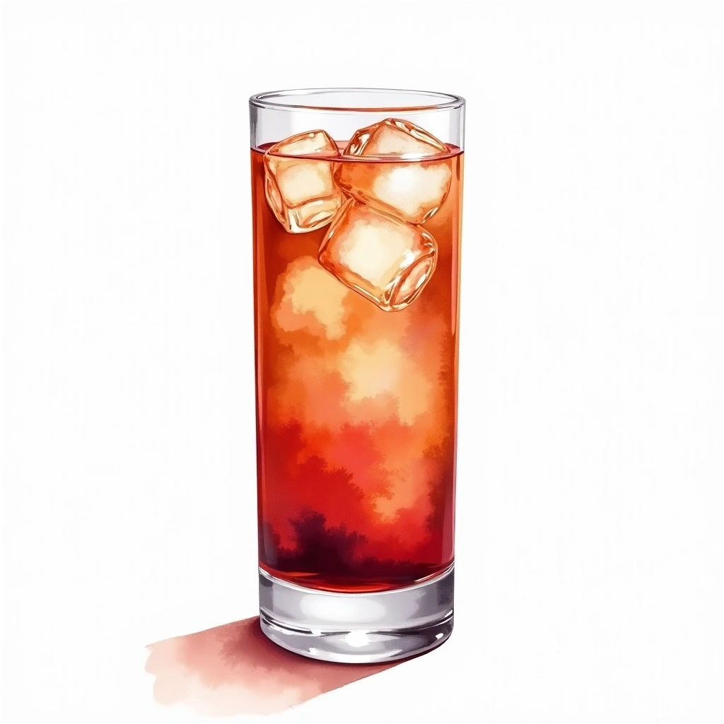 English Highball cocktail in a highball glass — made with Brandy, Gin, and Sweet Vermouth
