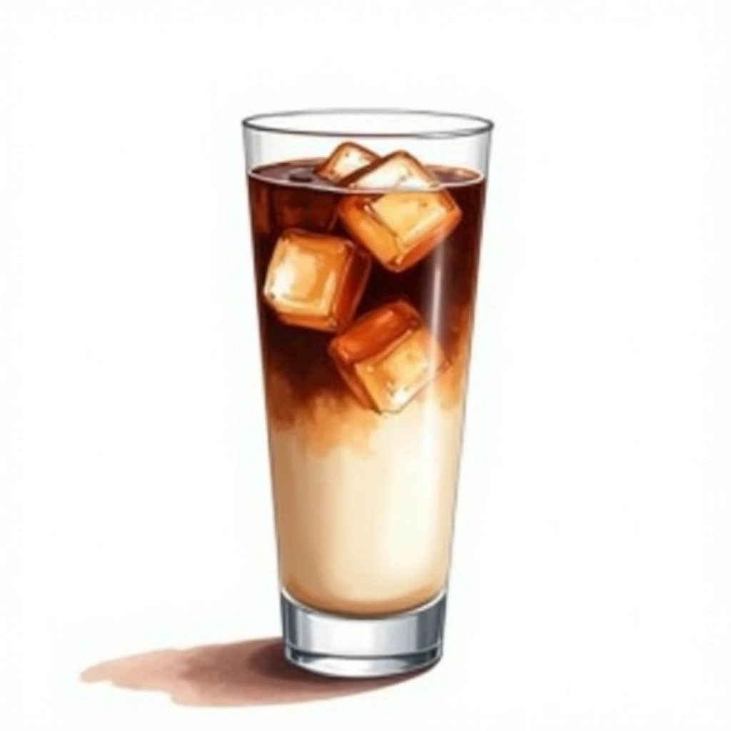 Frappé cocktail in a highball glass — made with Coffee, Milk, and Sugar
