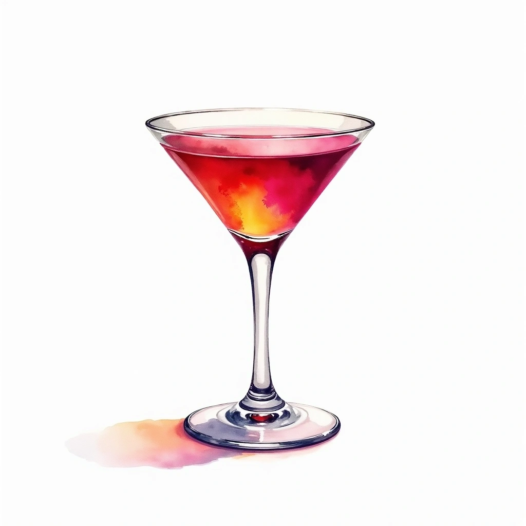 French Martini cocktail in a cocktail glass — made with Vodka, Raspberry Liqueur, and Pineapple juice