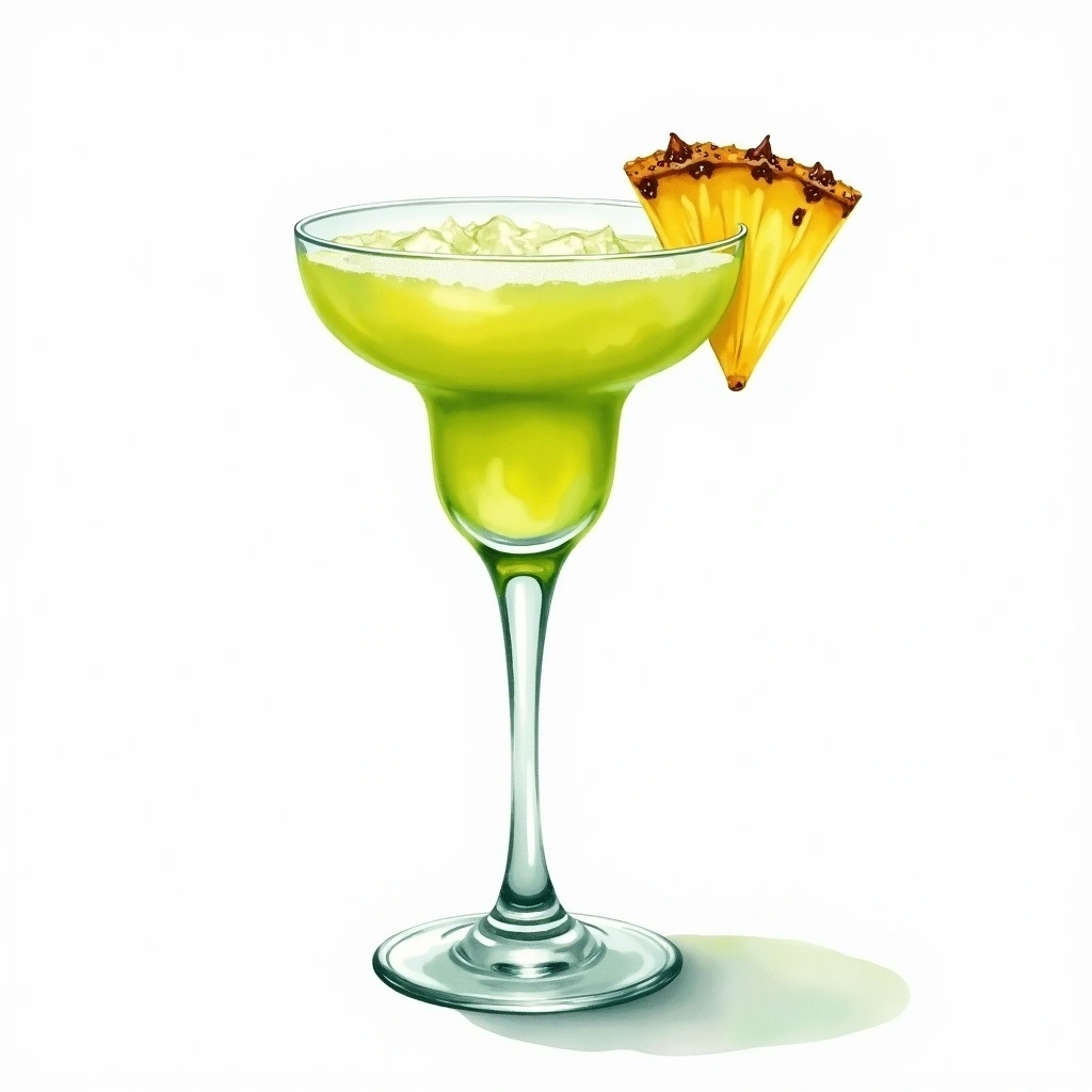 Frozen Pineapple Daiquiri cocktail in a cocktail glass — made with Light rum, Pineapple, and Lime juice