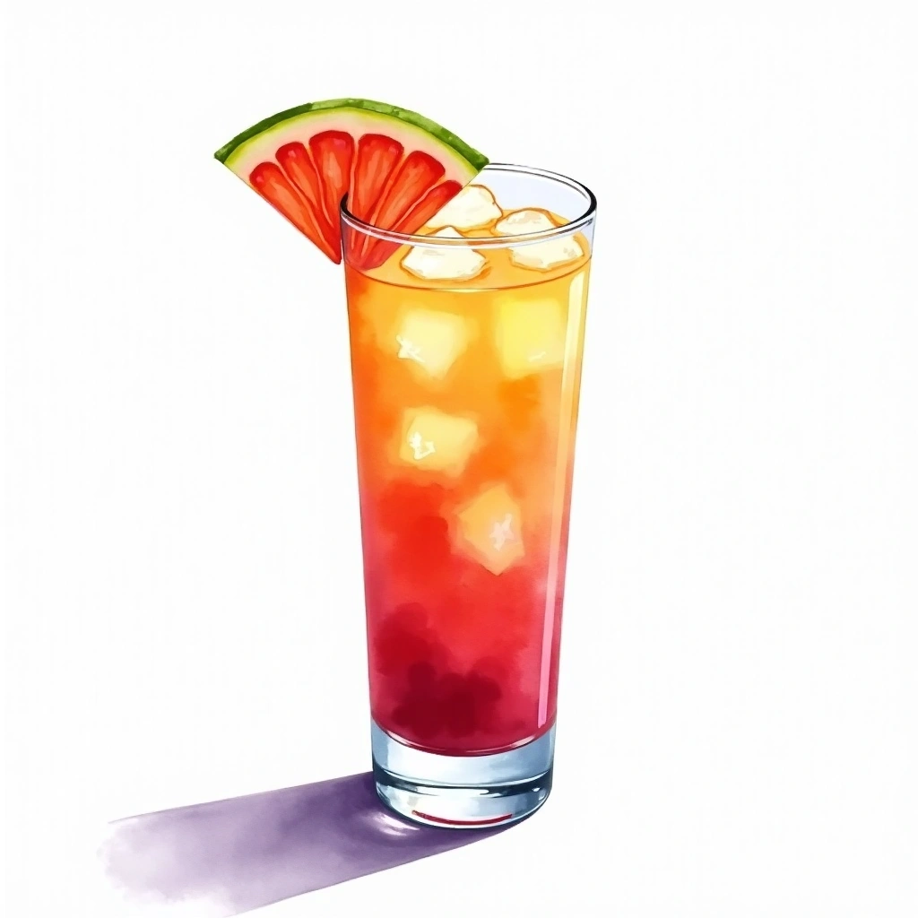Fruit Flip-Flop cocktail in a highball glass — made with Yoghurt and Fruit juice