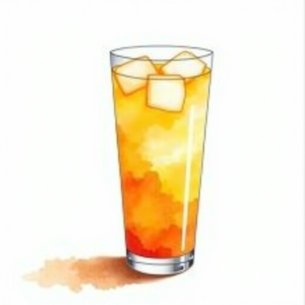 Fruit Shake cocktail in a highball glass — made with Yoghurt, Banana, and Orange juice