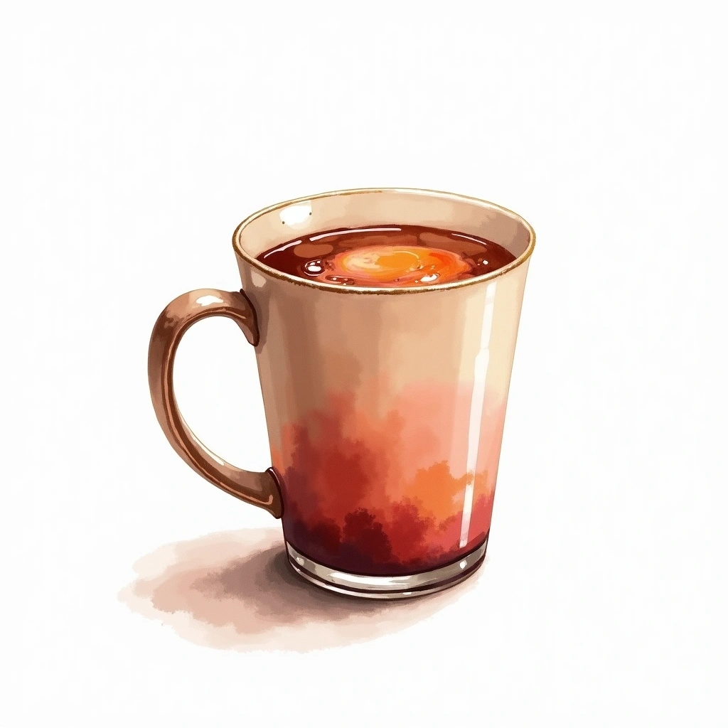 Fuzzy Asshole cocktail in a coffee mug — made with Coffee and Peach schnapps