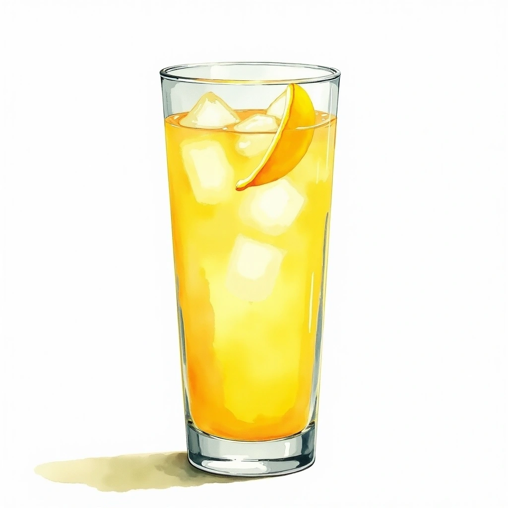 Gin Fizz cocktail in a highball glass — made with Gin, Lemon, and Powdered sugar