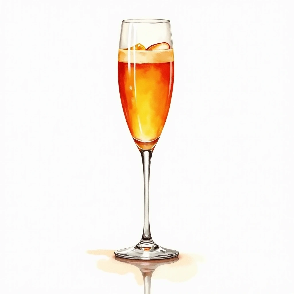 Godchild cocktail in a champagne flute — made with Vodka, Amaretto, and Heavy cream