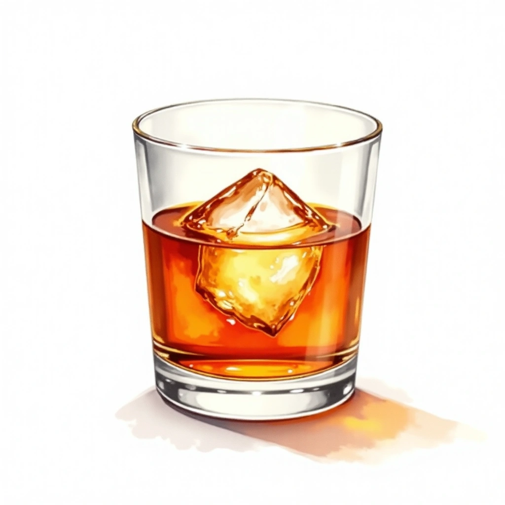 Godfather cocktail in a old-fashioned glass — made with Scotch and Amaretto