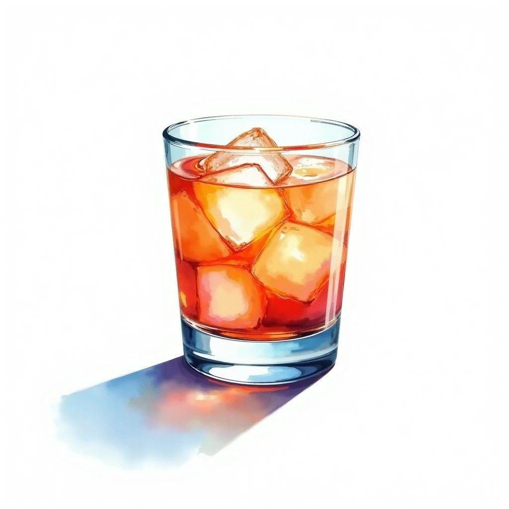 Grand Blue cocktail in a old-fashioned glass — made with Malibu rum, Peach schnapps, and Blue Curacao