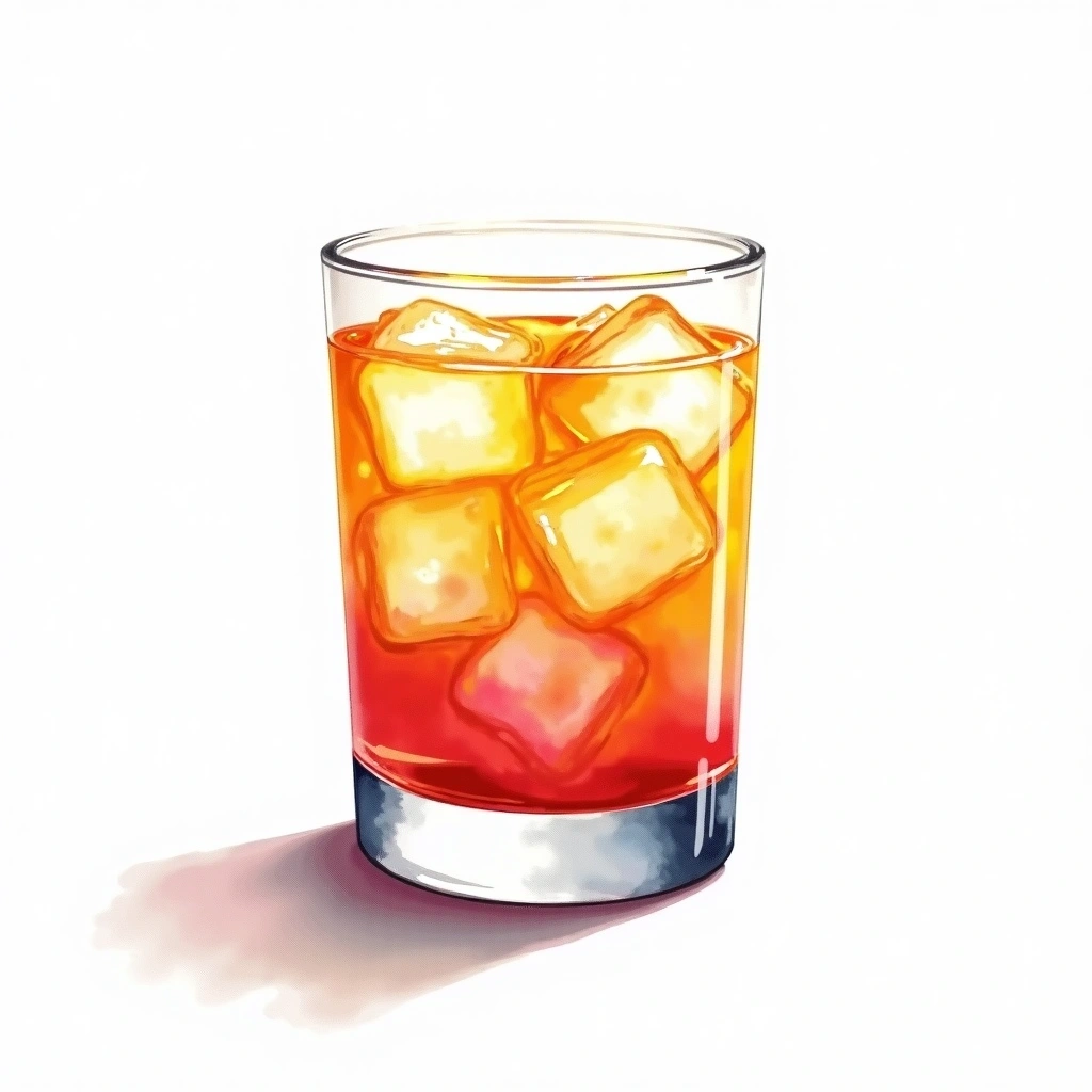 Grass Skirt cocktail in a old-fashioned glass — made with Gin, Triple sec, and Pineapple juice