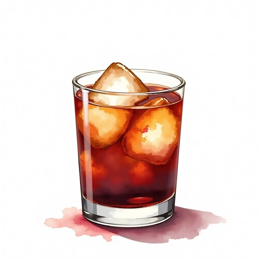 Grim Reaper cocktail in a old-fashioned glass — made with Kahlua, 151 proof rum, and Grenadine