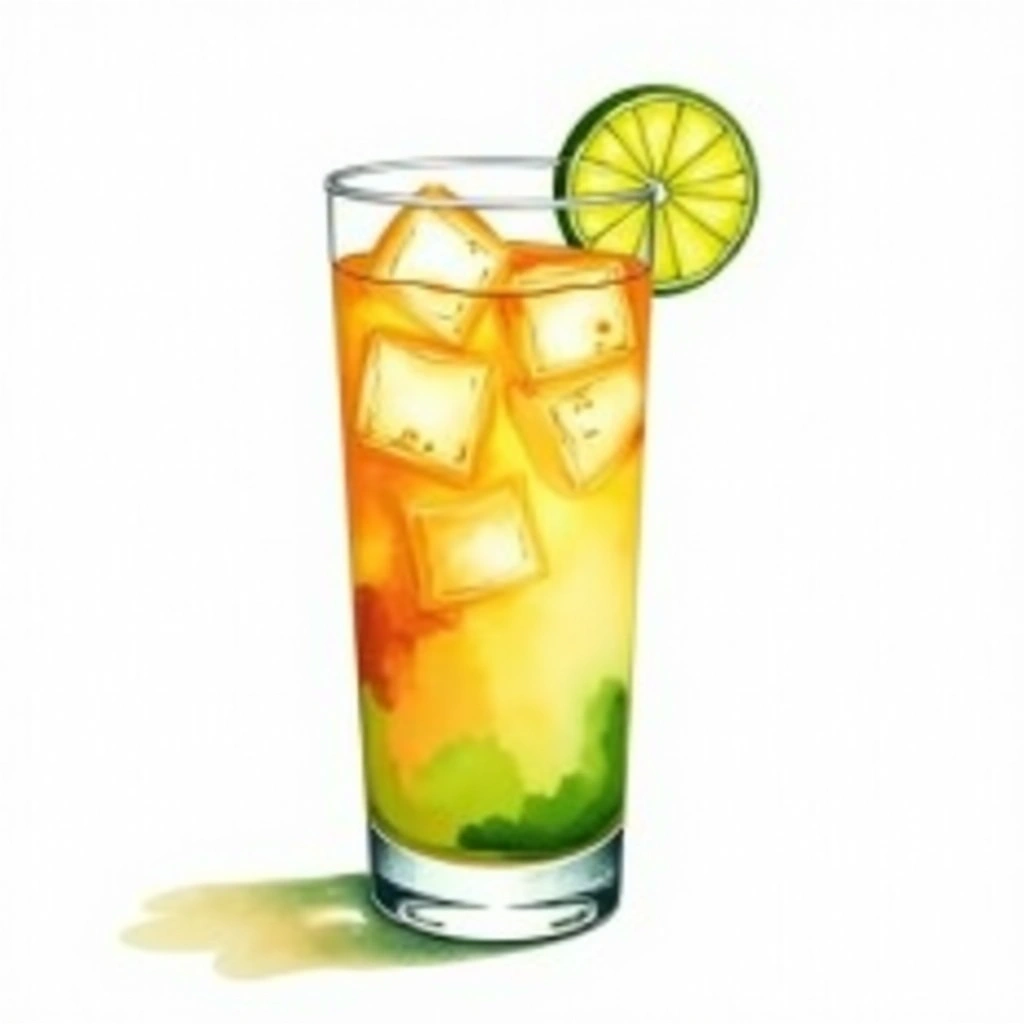 Happy Skipper cocktail in a highball glass — made with Spiced rum, Ginger ale, and Lime