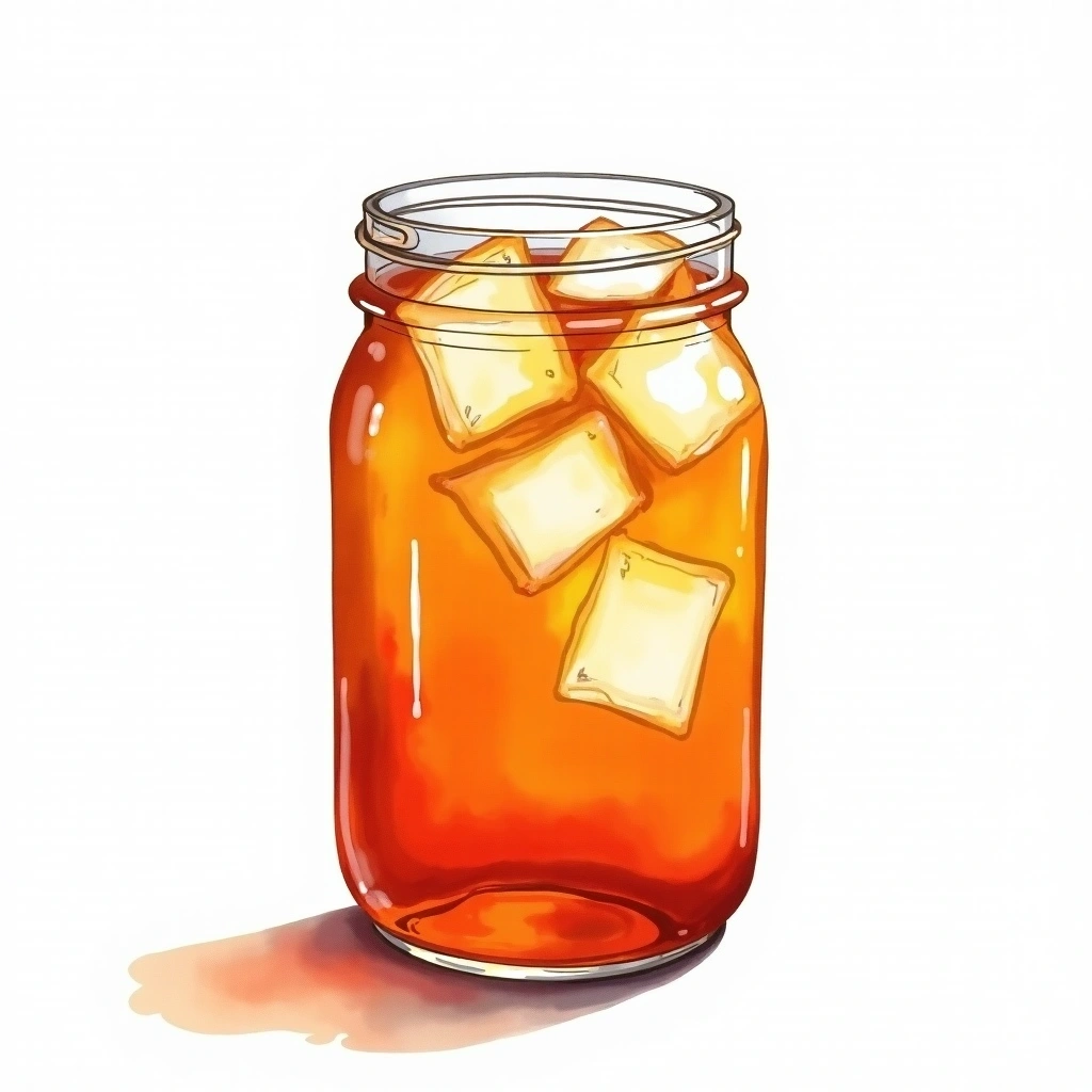 Herbal flame cocktail in a mason jar — made with Hot Damn and Tea