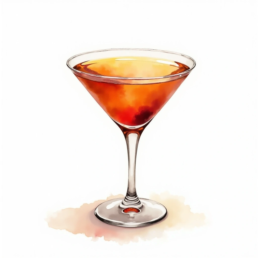 Highland Fling Cocktail cocktail in a cocktail glass — made with Scotch, Sweet Vermouth, and Orange bitters