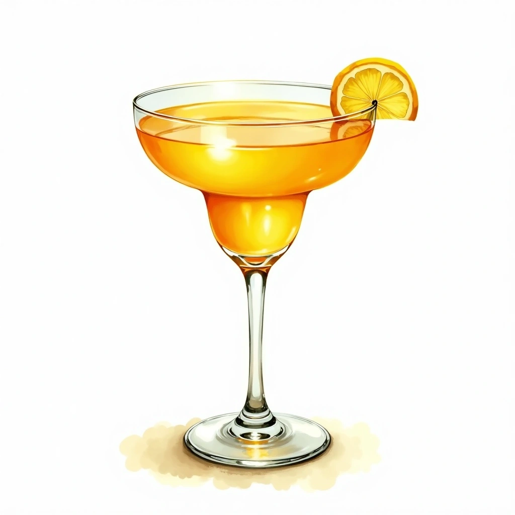 Honey Bee cocktail in a margarita glass — made with White rum, Honey, and Lemon Juice