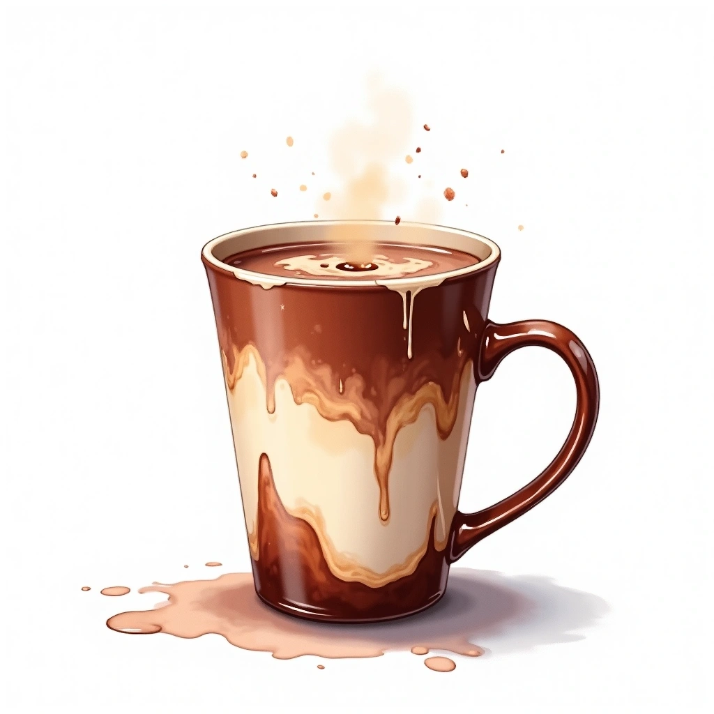 Hot Chocolate to Die for cocktail in a coffee mug — made with Chocolate, Butter, and Vanilla extract