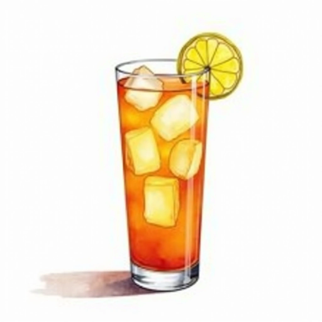 Ice Pick cocktail in a collins glass — made with Vodka, Iced tea, and Lemon Juice