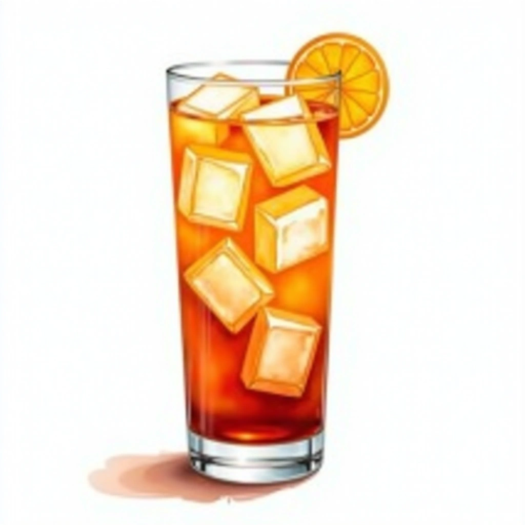 Irish Spring cocktail in a collins glass — made with Irish Whiskey, Peach brandy, and Orange juice