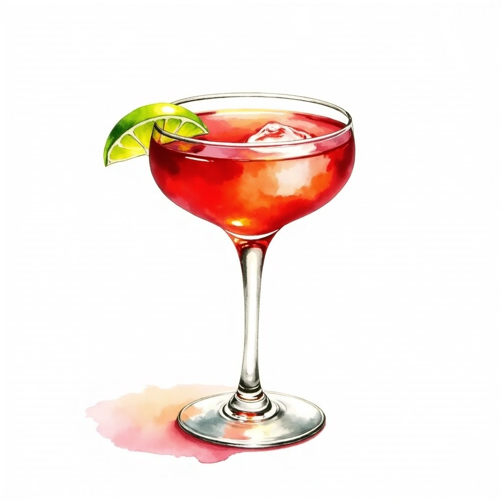 Jack Rose Cocktail cocktail in a cocktail glass — made with Apple Brandy, Grenadine, and Lime