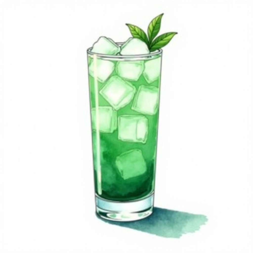 Just a Moonmint cocktail in a highball glass — made with Milk, Chocolate Syrup, and Mint syrup