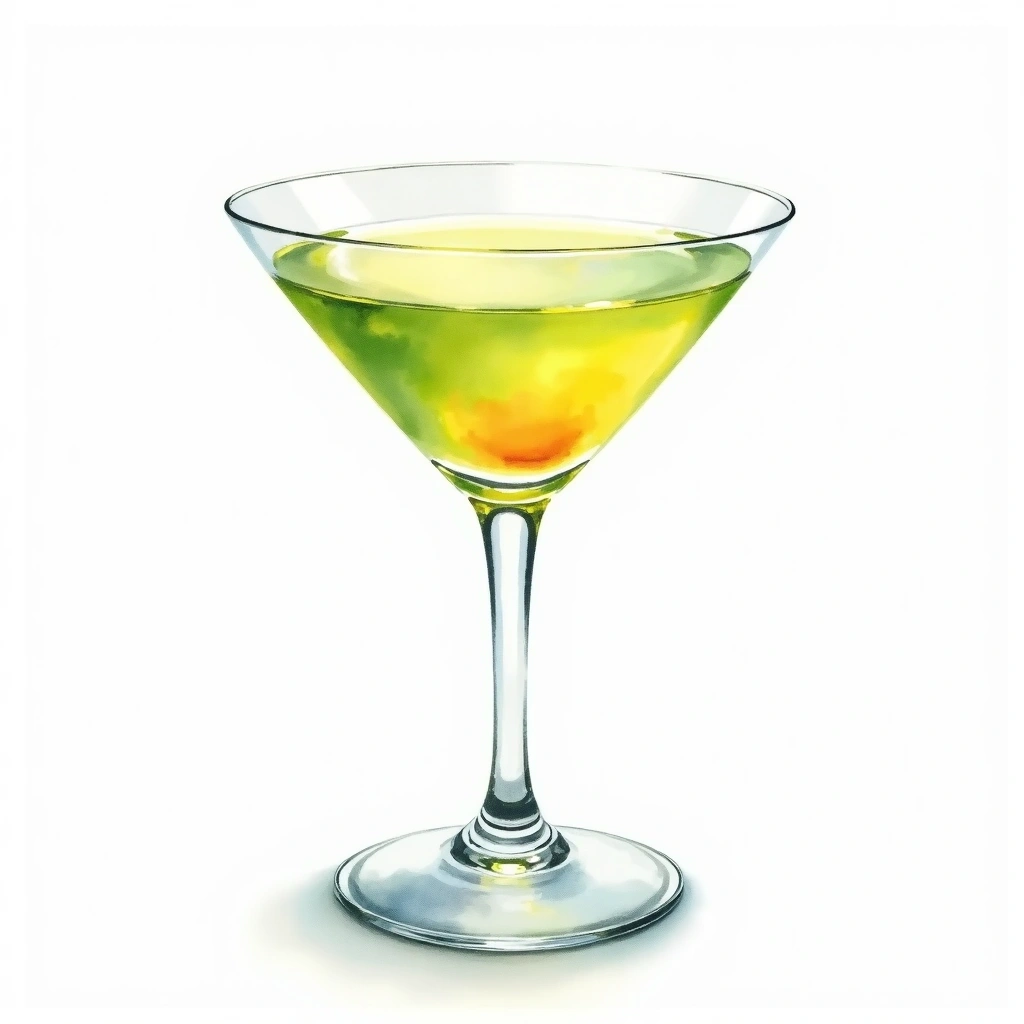 Kamikaze cocktail in a cocktail glass — made with Vodka, Triple sec, and Lime juice