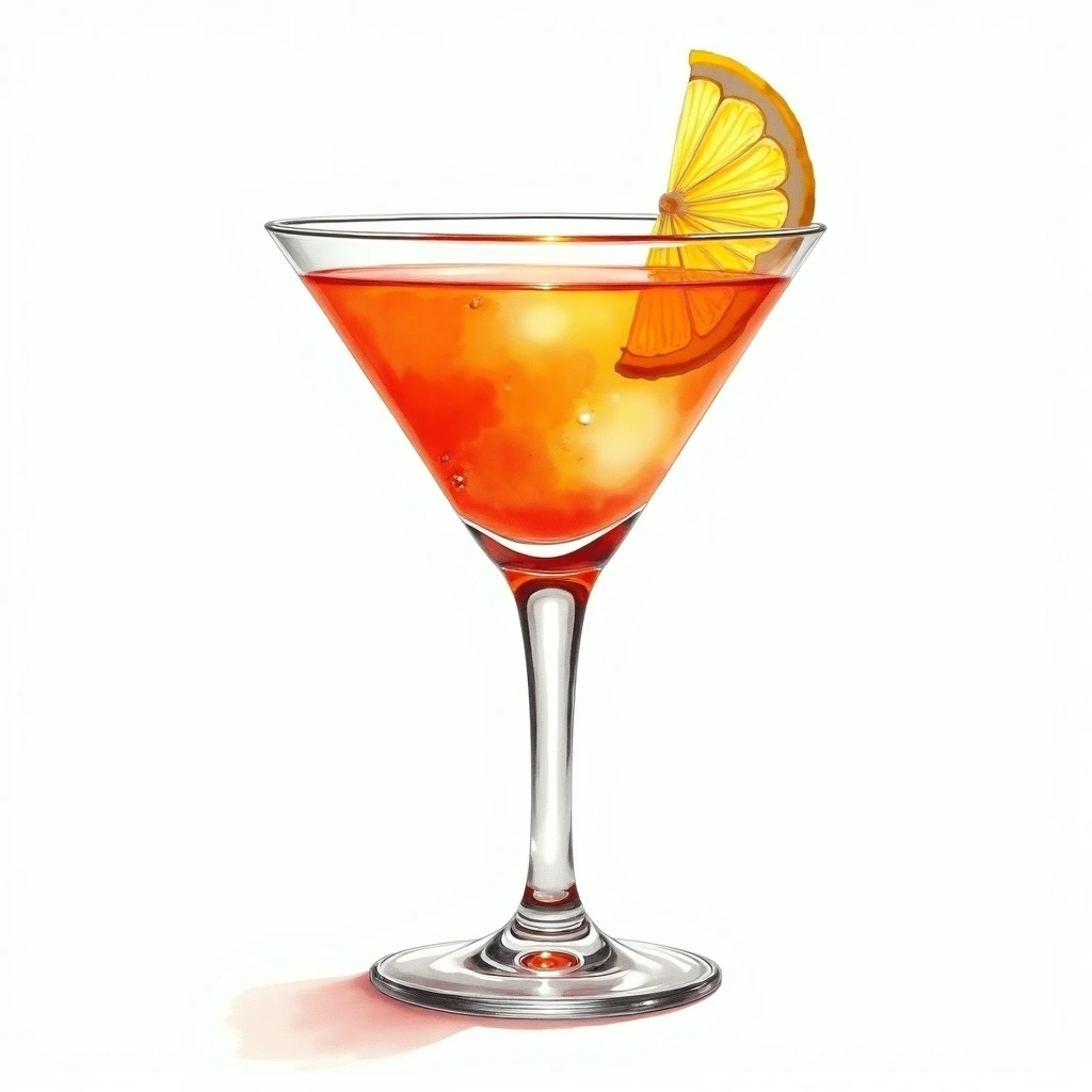 Kentucky Colonel cocktail in a cocktail glass — made with Bourbon, Benedictine, and Lemon peel