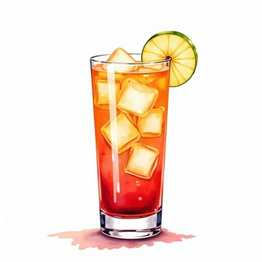 Kiss me Quick cocktail in a highball glass — made with Cranberry Vodka, Apfelkorn, and Schweppes Russchian