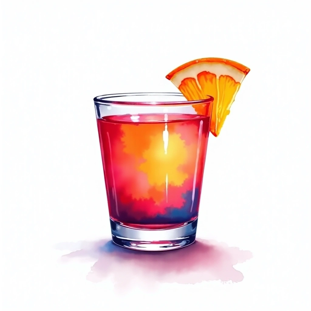 Kool-Aid Slammer cocktail in a shot glass — made with Kool-Aid and Vodka