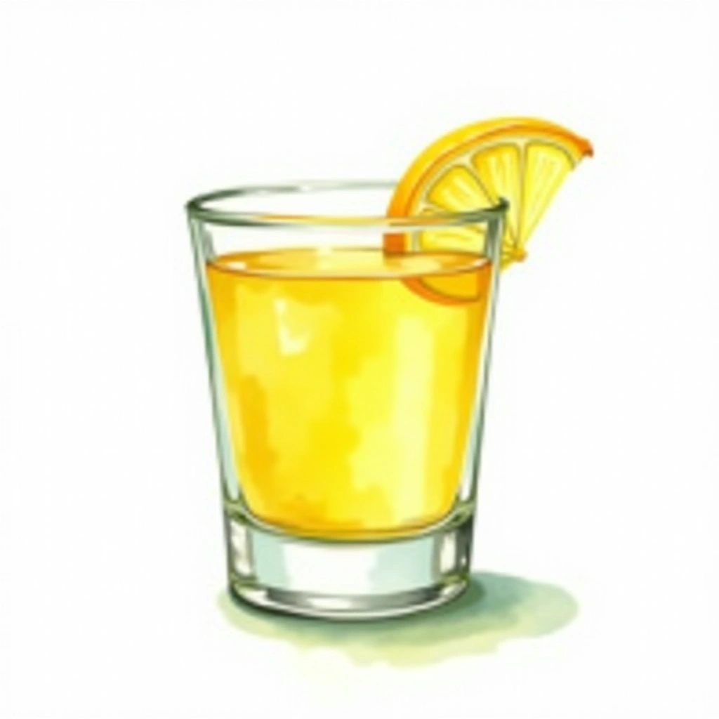 Lemon Shot cocktail in a shot glass — made with Galliano, Absolut citron, and Lemon