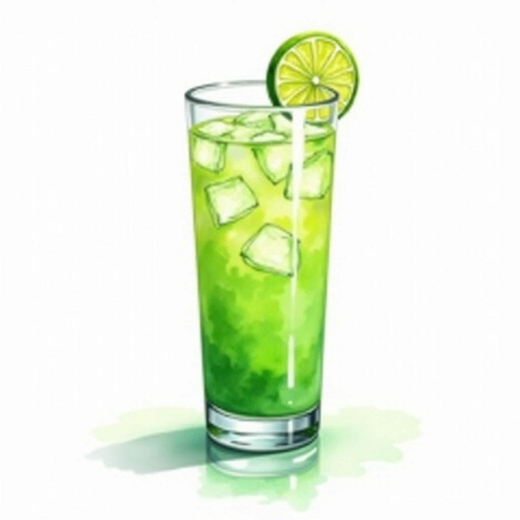 Limeade cocktail in a highball glass — made with Lime, Sugar, and Soda Water
