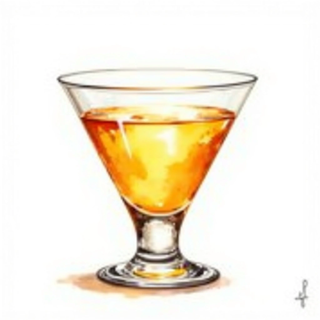 Loch Lomond cocktail in a cocktail glass — made with Scotch, Drambuie, and Dry Vermouth